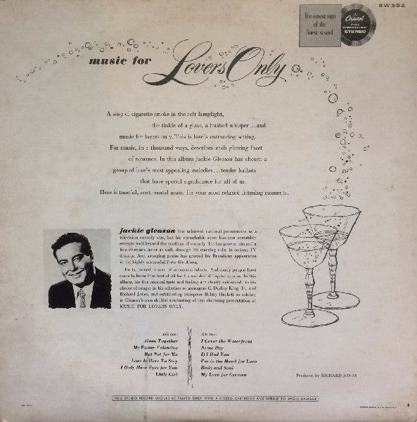 Jackie Gleason : Music For Lovers Only (LP, Album, RE, Los)