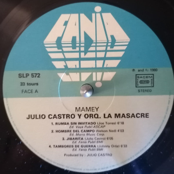 Julio Castro Y Orquesta La Masacre : Mamey (LP, Album)