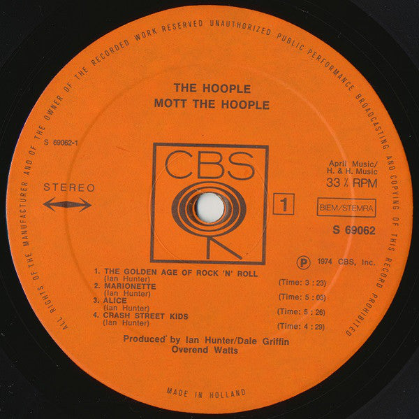 Mott The Hoople - The Hoople (LP, Album) - De Platen Aap – Vinylwinkel in Brielle & online webshop voor muziekliefhebbers