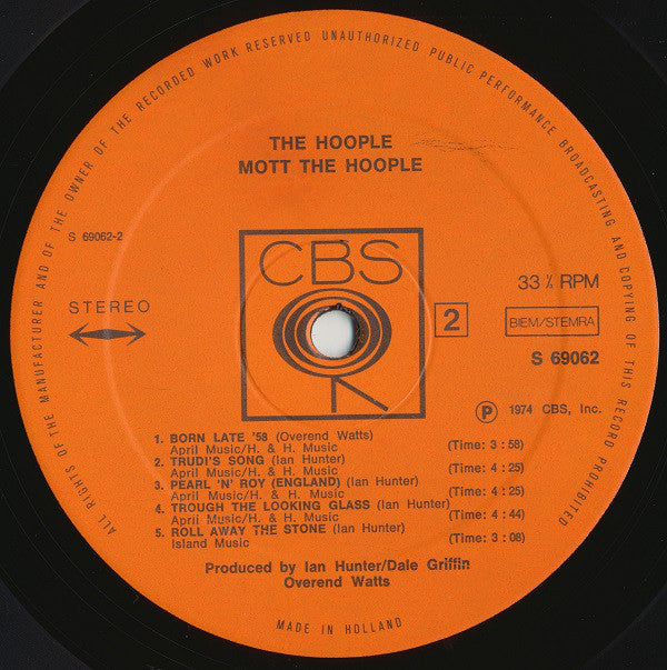 Mott The Hoople - The Hoople (LP, Album) - De Platen Aap – Vinylwinkel in Brielle & online webshop voor muziekliefhebbers