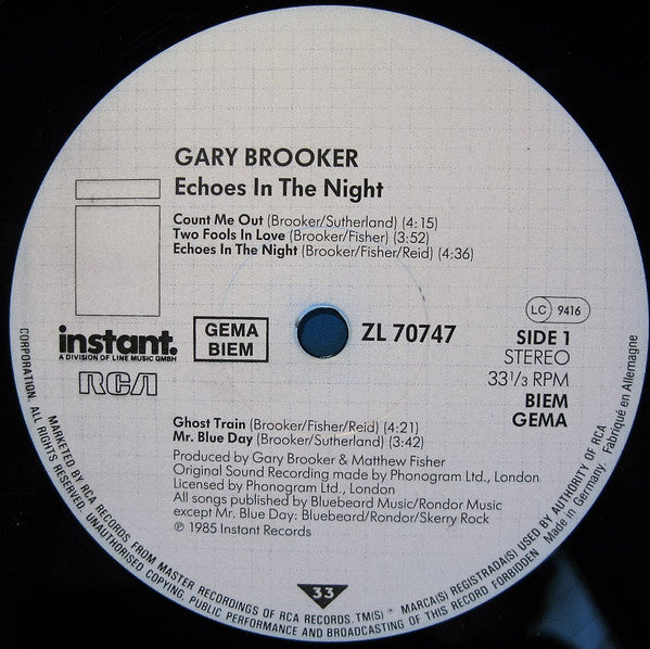Gary Brooker : Echoes In The Night (LP, Album)