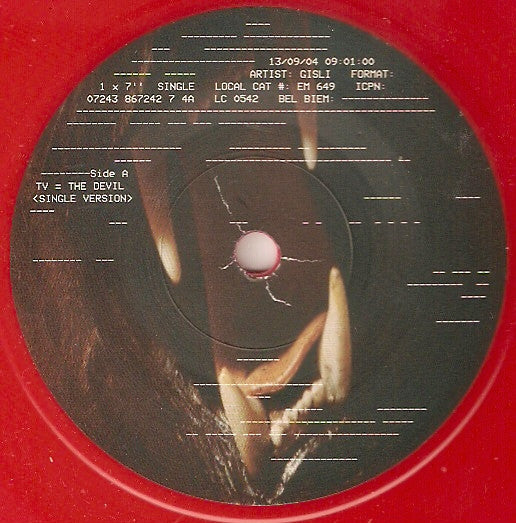 Gisli - TV = The Devil (7", Single, Red) - De Platen Aap – Vinylwinkel in Brielle & online webshop voor muziekliefhebbers