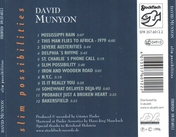 David Munyon : Slim Possibilities (CD, Album, RE, RP, SDS)