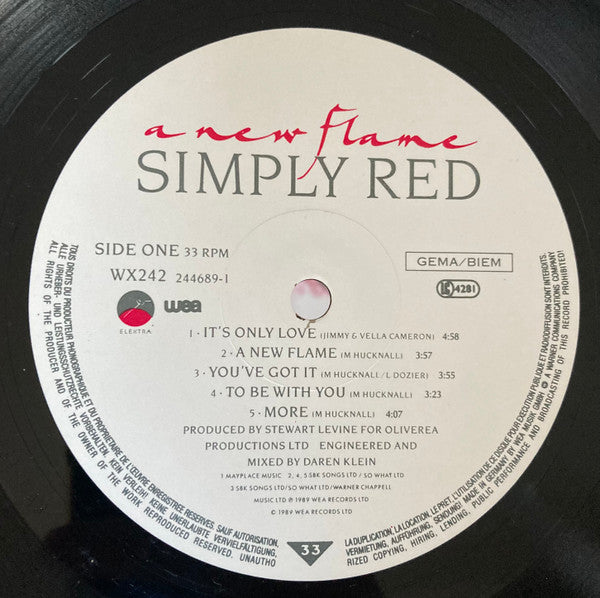 Simply Red : A New Flame (LP, Album, MP, RSA)