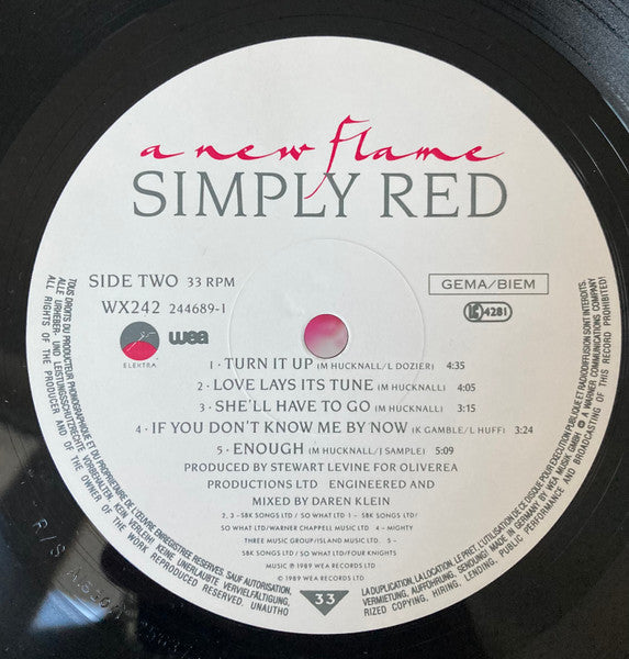 Simply Red : A New Flame (LP, Album, MP, RSA)