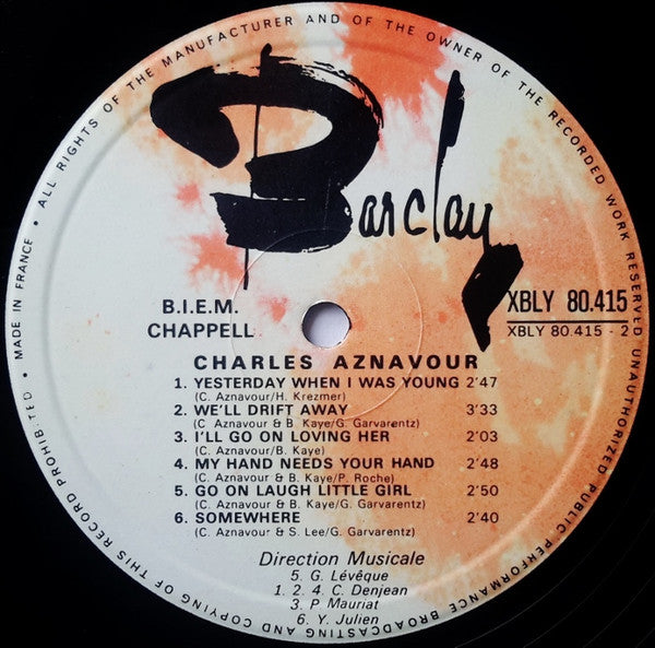 Charles Aznavour : Aznavour Sings Aznavour (LP, Comp)