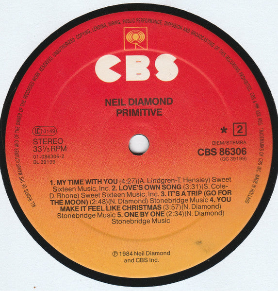 Neil Diamond : Primitive (LP, Album)