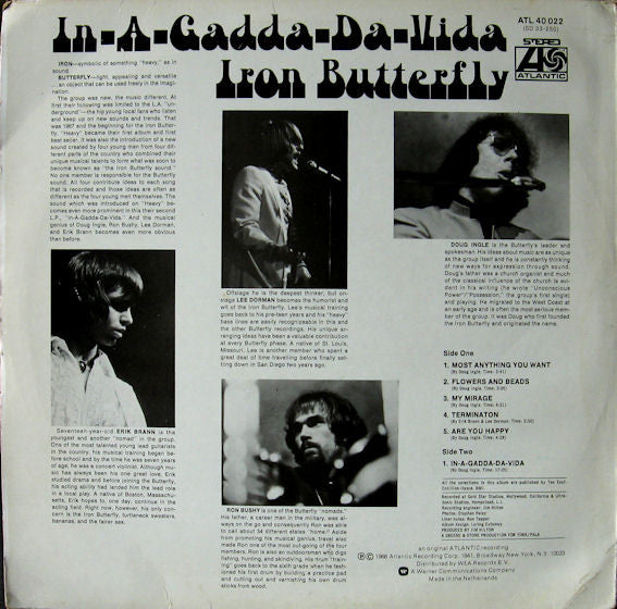Iron Butterfly : In-A-Gadda-Da-Vida (LP, Album, RE)