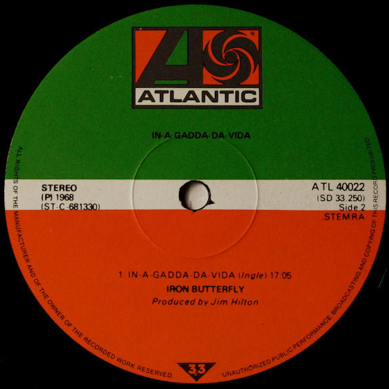 Iron Butterfly : In-A-Gadda-Da-Vida (LP, Album, RE)