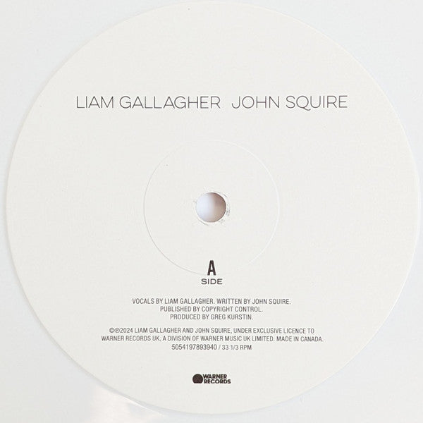 Liam Gallagher, John Squire : Liam Gallagher John Squire (LP, Album, Whi)