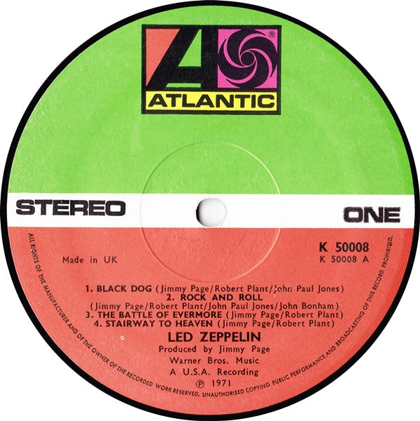 Led Zeppelin : Untitled (LP, Album, RE, Gat)