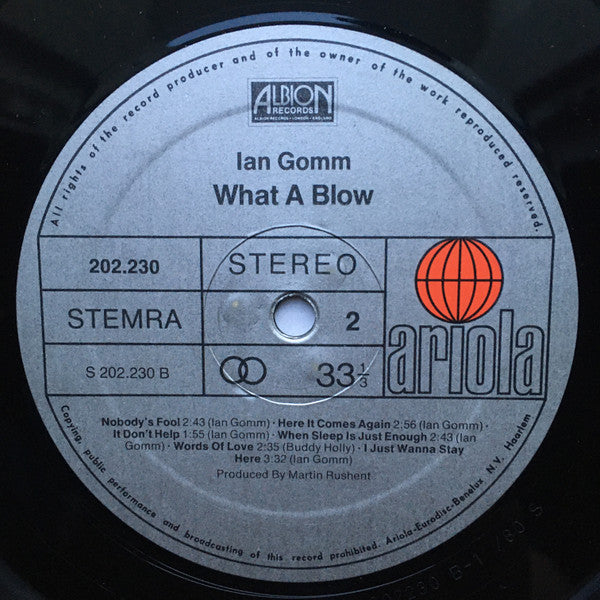 Ian Gomm : What A Blow (LP, Album)