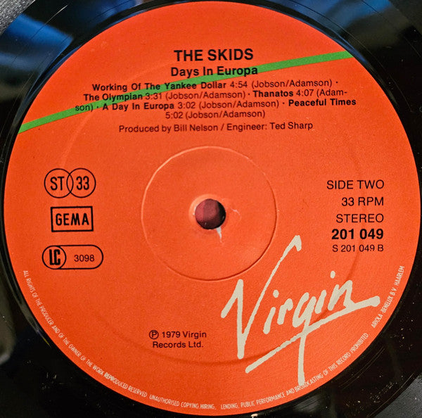 Skids : Days In Europa (LP, Album)