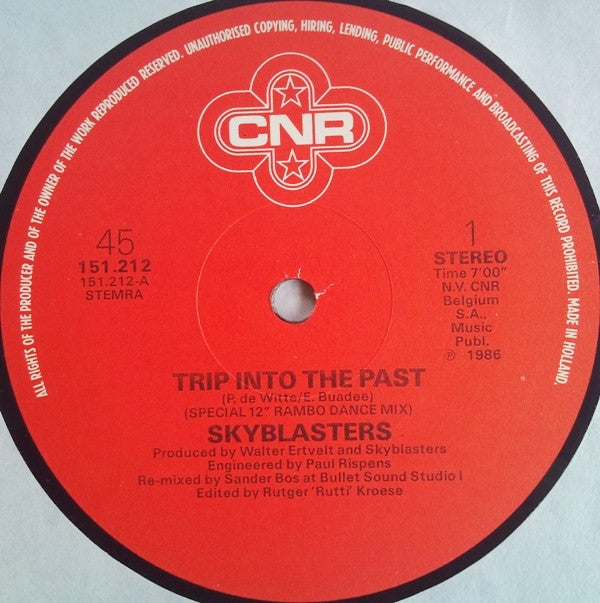 Skyblasters : Trip Into The Past / Pusherman (Special 12" Rambo Dance Mix) (12")