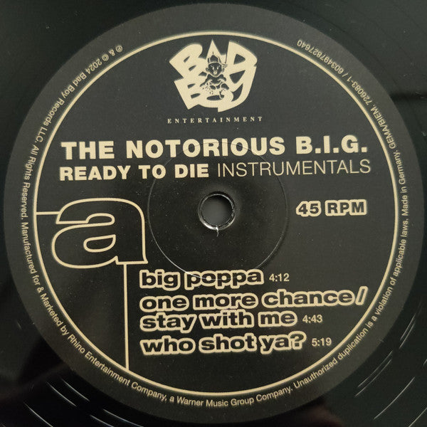 Notorious B.I.G. - Ready to Die Instrumentals (LP, RSD, Ltd) - De Platen Aap – Vinylwinkel in Brielle & online webshop voor muziekliefhebbers