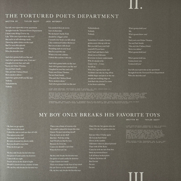 Taylor Swift - The Tortured Poets Department (2xLP, Album, S/Edition, Gra) - De Platen Aap – Vinylwinkel in Brielle & online webshop voor muziekliefhebbers