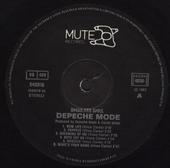 Depeche Mode : Speak & Spell (LP, Album, No )