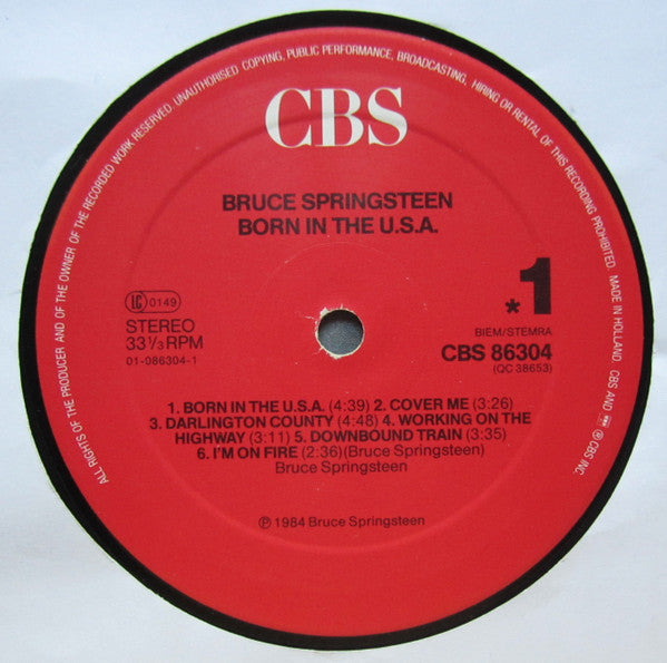 Bruce Springsteen : Born In The USA (LP, Album, Red)