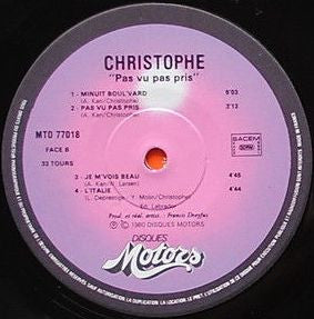 Christophe : Pas Vu Pas Pris (LP, Album, Dis)