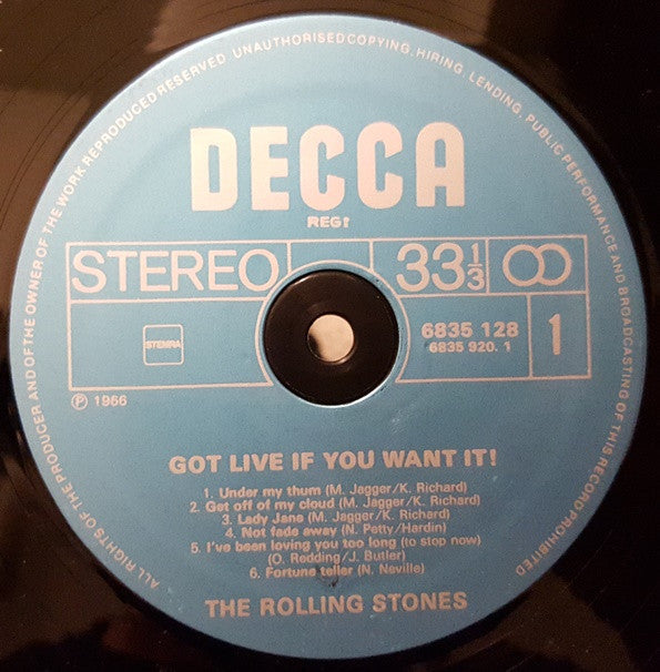 The Rolling Stones : Got Live If You Want It! (LP, Album, RE)