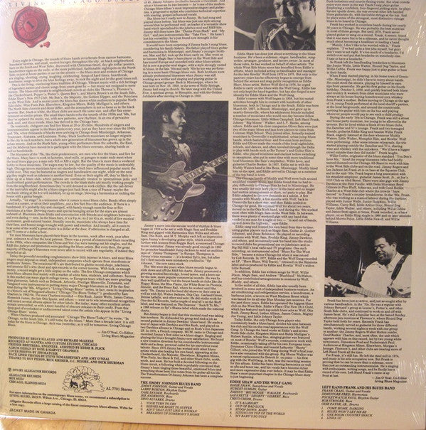 The Jimmy Johnson Blues Band / Eddie Shaw And The Wolf Gang / Left Hand Frank And His Blues Band : Living Chicago Blues - Volume 1 (LP, Album)