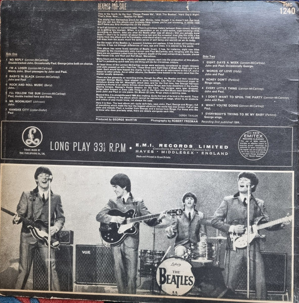 The Beatles : Beatles For Sale (LP, Album, Mono, Gat)