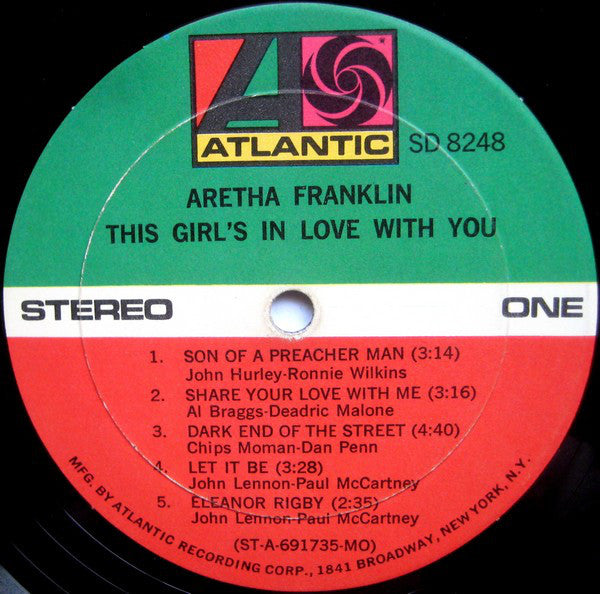 Aretha Franklin - This Girl's In Love With You (LP, Album, MO ) - De Platen Aap – Vinylwinkel in Brielle & online webshop voor muziekliefhebbers