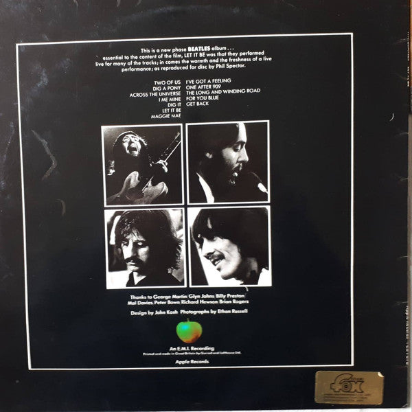 The Beatles : Let It Be (LP, Album, RE, Whi)