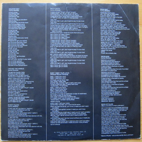 The Heptones : Night Food (LP, Album)