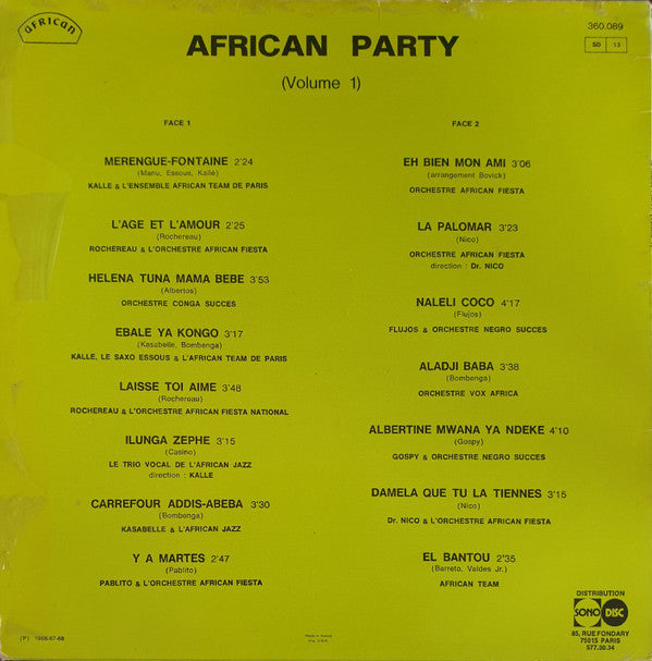 Various : African Party (Vol. 1) (LP,Compilation,Reissue)