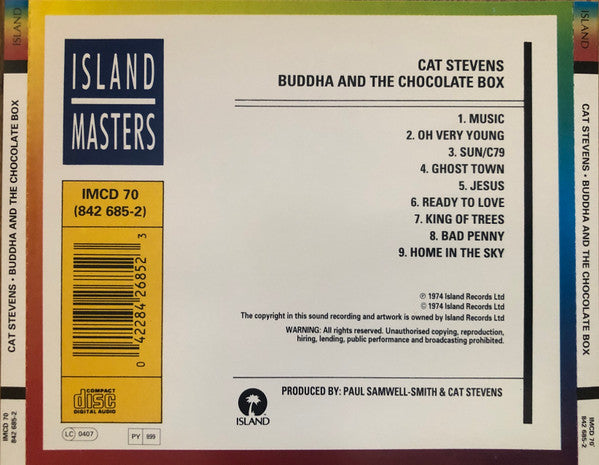 Cat Stevens : Buddha And The Chocolate Box (CD, Album, RE)