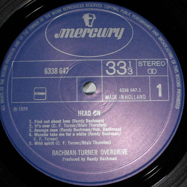 Bachman-Turner Overdrive : Head On (LP, Album, Gat)