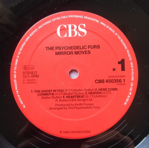 The Psychedelic Furs : Mirror Moves (LP, Album, RP)