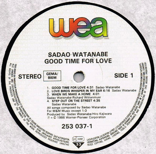 Sadao Watanabe : Good Time For Love (LP, Album)