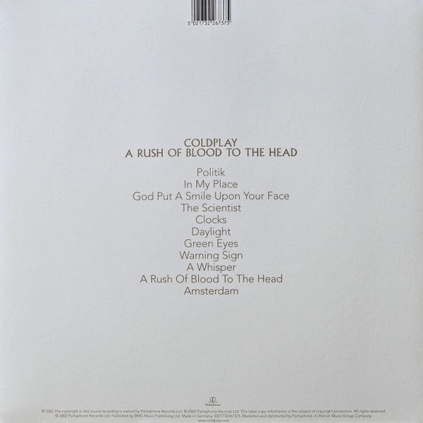 Coldplay - A Rush Of Blood To The Head (LP, Album, RE, 140) - De Platen Aap – Vinylwinkel in Brielle & online webshop voor muziekliefhebbers