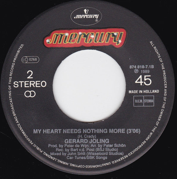 Gerard Joling : Stay In My Life (7", Single)