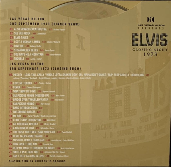 Elvis* : Las Vegas Hilton Presents Elvis Closing Night 1973 (CD, Ltd)