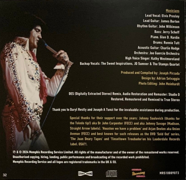 Elvis* : Las Vegas Hilton Presents Elvis Closing Night 1973 (CD, Ltd)