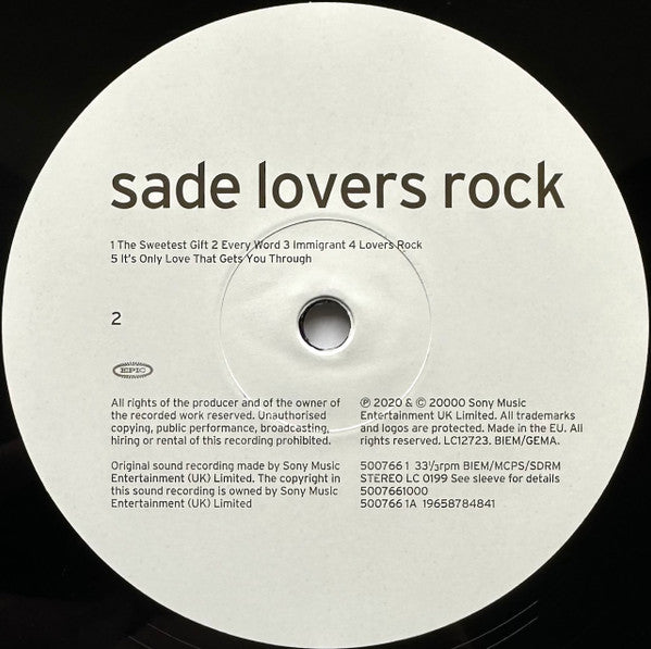 Sade : Lovers Rock (LP,Album,Reissue,Remastered)