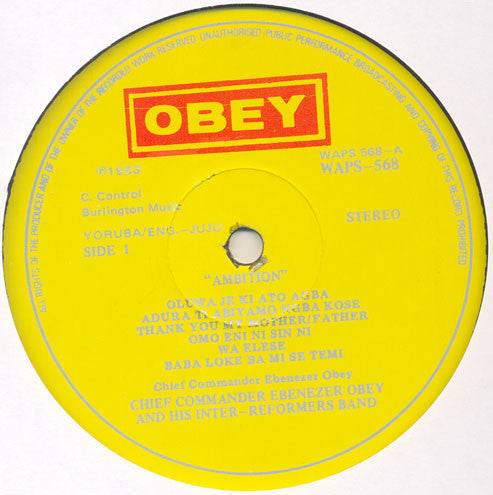 Chief Commander Ebenezer Obey & His Inter-Reformers Band : Ambition (LP, Album)