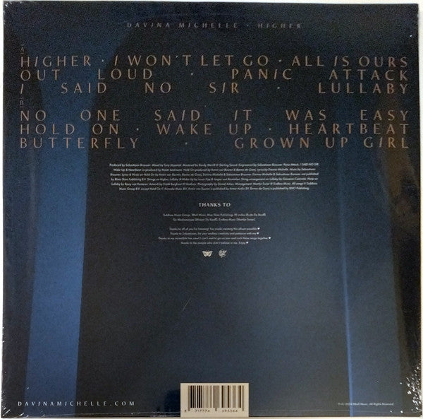 Davina Michelle : Higher (LP, Album, Whi)