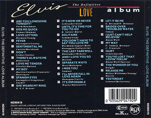 Elvis Presley - The Definitive Love Album (CD, Album, Comp) - De Platen Aap – Vinylwinkel in Brielle & online webshop voor muziekliefhebbers