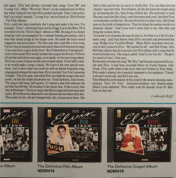 Elvis Presley - The Definitive Love Album (CD, Album, Comp) - De Platen Aap – Vinylwinkel in Brielle & online webshop voor muziekliefhebbers