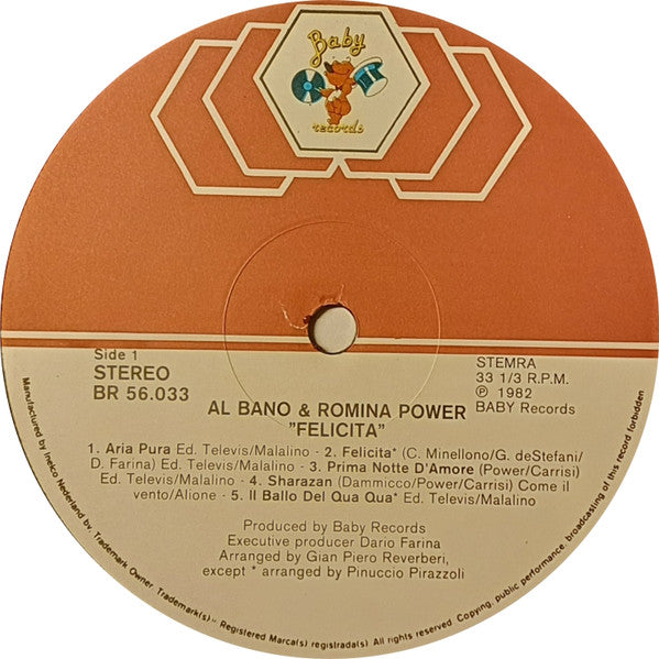 Al Bano & Romina Power : Felicità (LP, Album)
