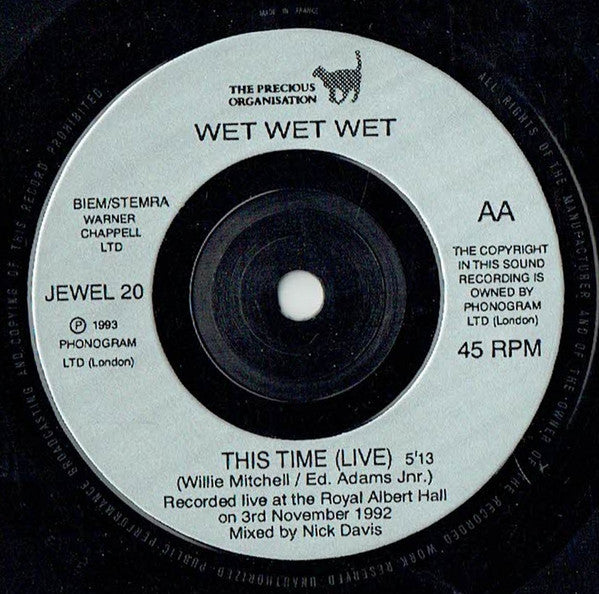 Wet Wet Wet : Blue For You / This Time (7", Single)