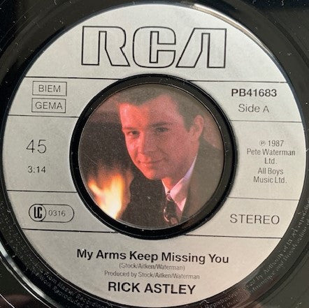 Rick Astley : My Arms Keep Missing You (7", Single, Big)
