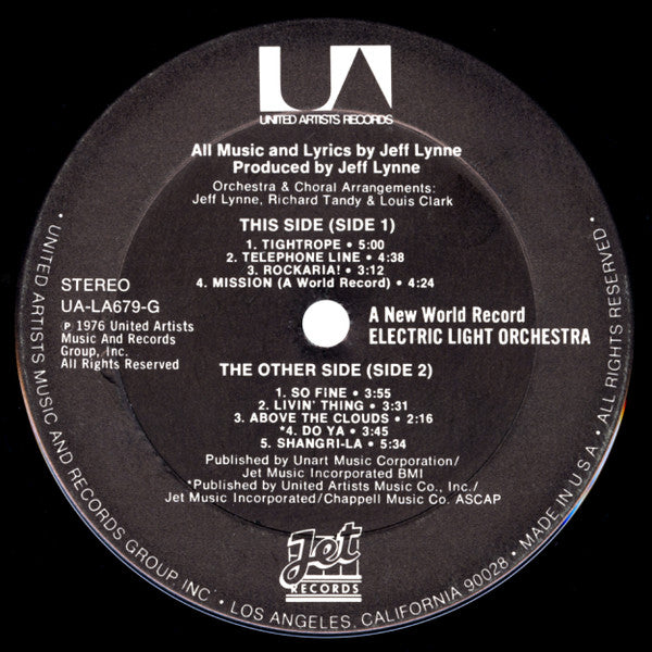 Electric Light Orchestra : A New World Record (LP, Album, Ter)