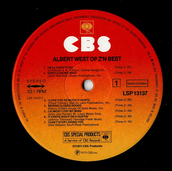 Albert West : Albert West Op Z'n Best (LP, Album)