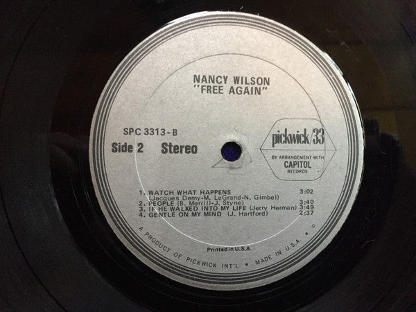 Nancy Wilson : Free Again (LP, Album, Comp)