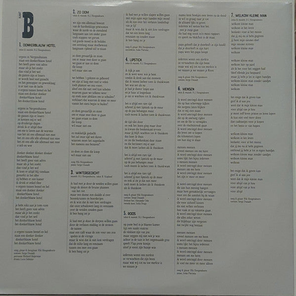 Rik Hoogendoorn - Donkerblauw Hotel (LP) - De Platen Aap – Vinylwinkel in Brielle & online webshop voor muziekliefhebbers